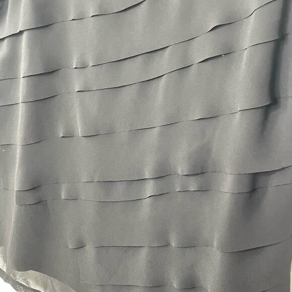 Christopher & Banks Tank Top Assymetrical Tiered Pullover Ruffle Womens Black L - Picture 4 of 8